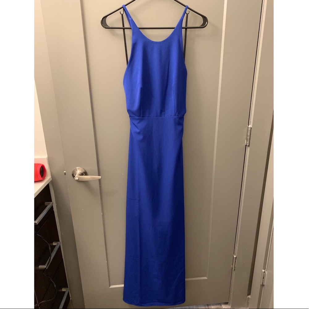 Royal Blue open back Hutch gown